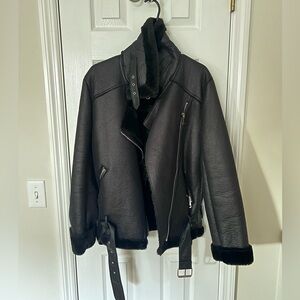 Women's Black Shearling Jacket